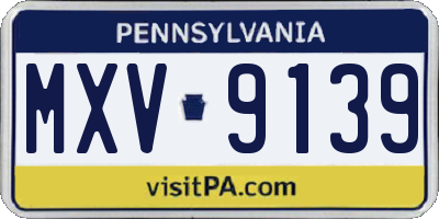 PA license plate MXV9139
