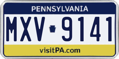 PA license plate MXV9141