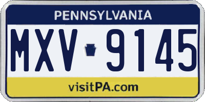 PA license plate MXV9145