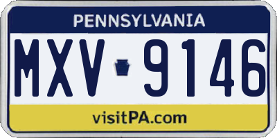 PA license plate MXV9146