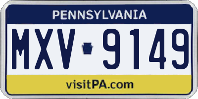 PA license plate MXV9149