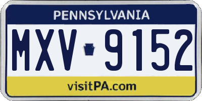 PA license plate MXV9152