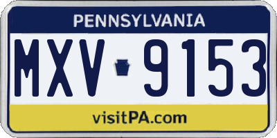 PA license plate MXV9153