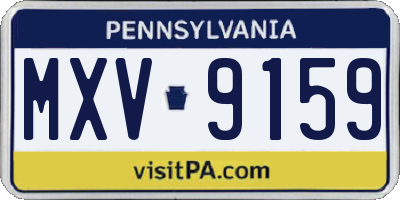 PA license plate MXV9159