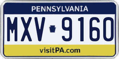 PA license plate MXV9160