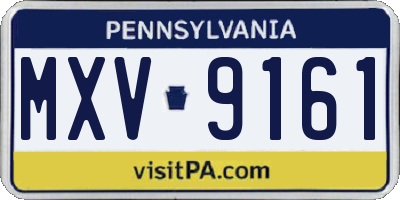 PA license plate MXV9161