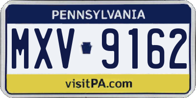 PA license plate MXV9162
