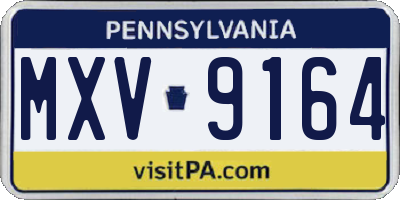 PA license plate MXV9164