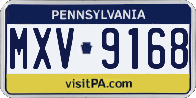 PA license plate MXV9168