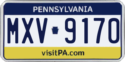 PA license plate MXV9170