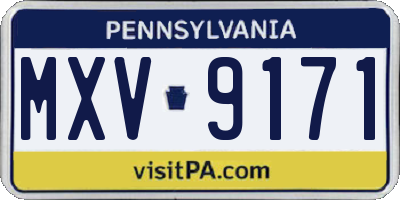 PA license plate MXV9171