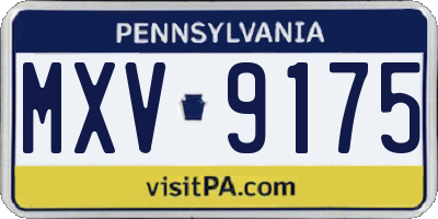 PA license plate MXV9175