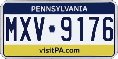 PA license plate MXV9176