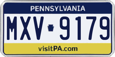 PA license plate MXV9179