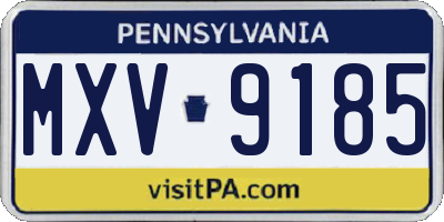 PA license plate MXV9185