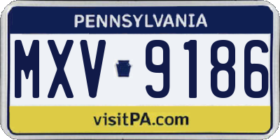 PA license plate MXV9186