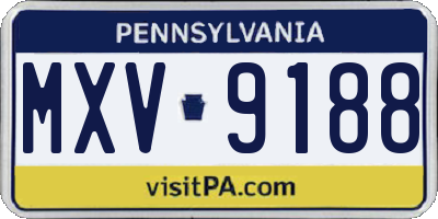 PA license plate MXV9188