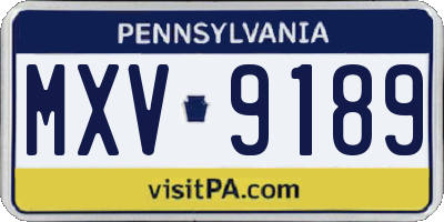 PA license plate MXV9189