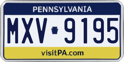 PA license plate MXV9195