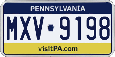 PA license plate MXV9198