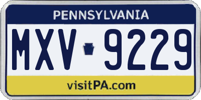PA license plate MXV9229
