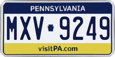 PA license plate MXV9249