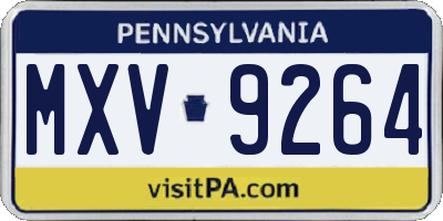 PA license plate MXV9264