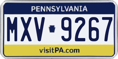 PA license plate MXV9267