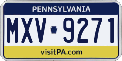 PA license plate MXV9271