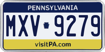 PA license plate MXV9279