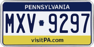 PA license plate MXV9297