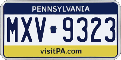 PA license plate MXV9323