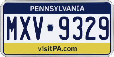 PA license plate MXV9329