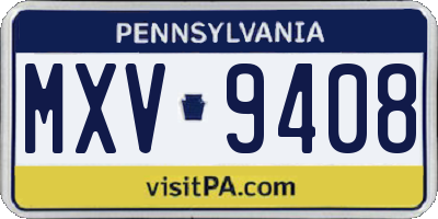 PA license plate MXV9408