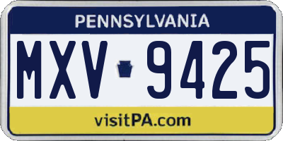 PA license plate MXV9425