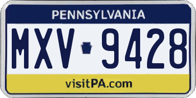 PA license plate MXV9428