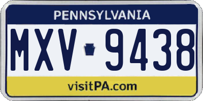 PA license plate MXV9438