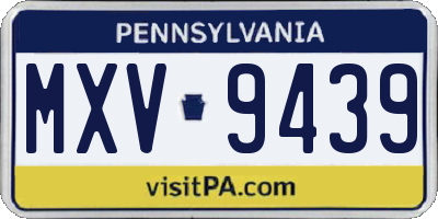 PA license plate MXV9439