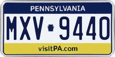 PA license plate MXV9440