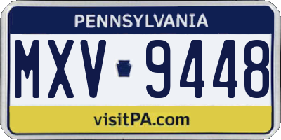 PA license plate MXV9448