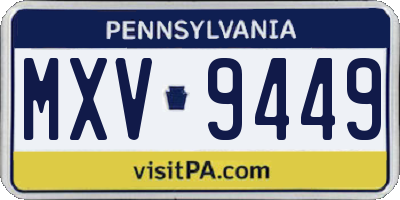 PA license plate MXV9449