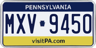 PA license plate MXV9450