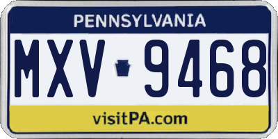 PA license plate MXV9468