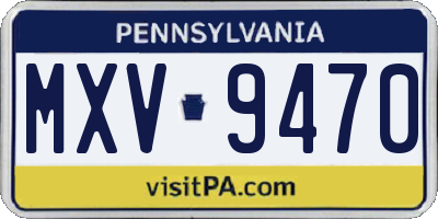 PA license plate MXV9470