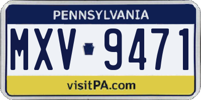 PA license plate MXV9471