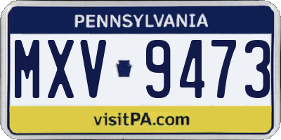 PA license plate MXV9473