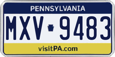 PA license plate MXV9483