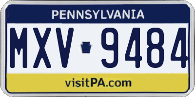 PA license plate MXV9484