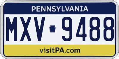 PA license plate MXV9488