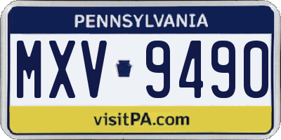 PA license plate MXV9490